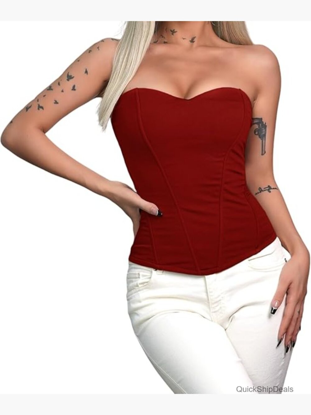 Y2K Overbust Corset Top with Adjustable Zipper and Fishbone Boning